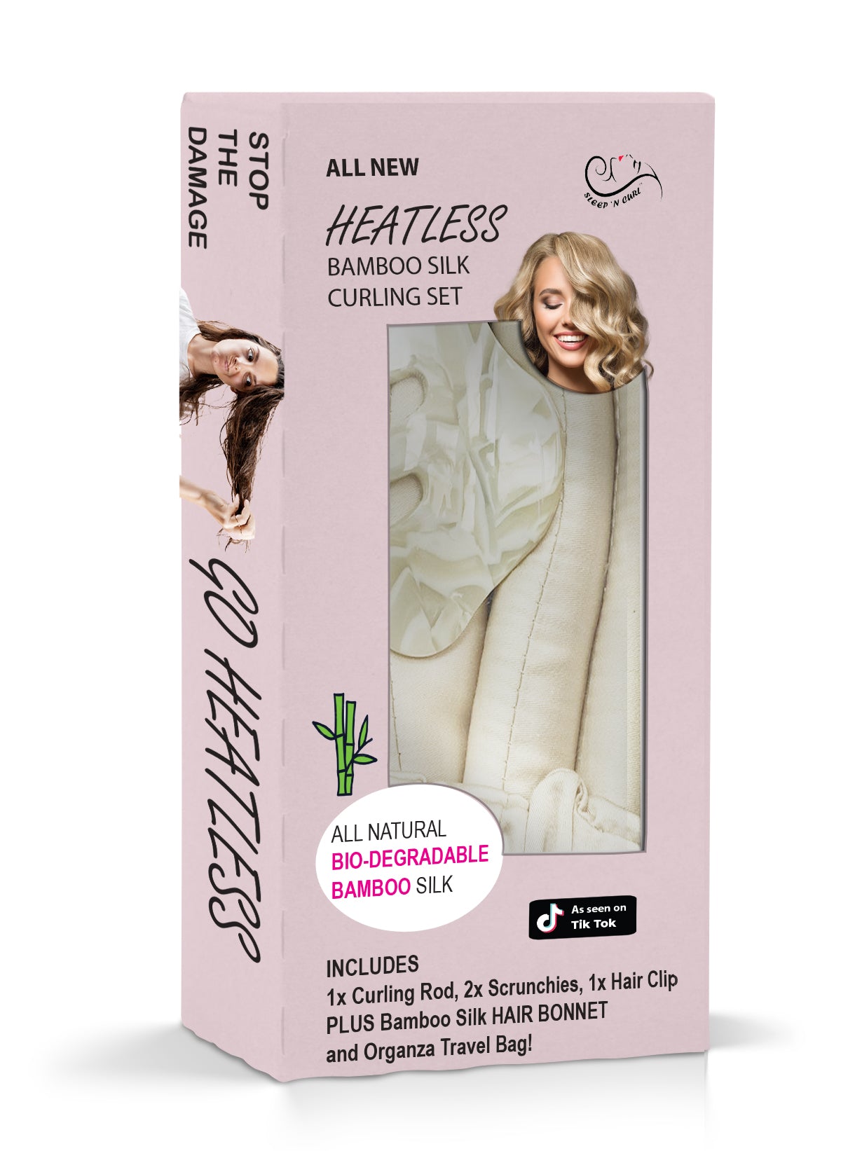 Sleep N' Curl Bio-degradable Bamboo Silk Heatless Hair Curling Set