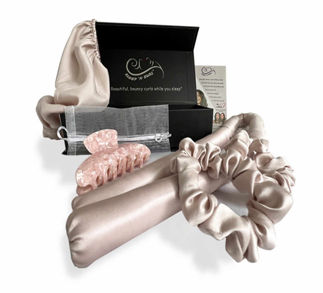 Sleep N' Curl Mulberry Silk Heatless Hair Curling Set