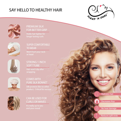 Sleep N' Curl Bio-degradable Bamboo Silk Heatless Hair Curling Set